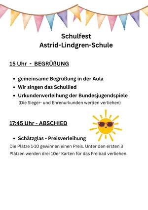 Ablauf Schulfest